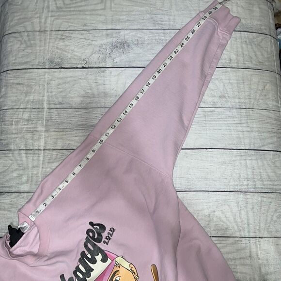H&M x Justin Bieber Changes 2020 Baseball Relaxed Fit Sweatshirt Light Pink - Picture 8 of 9